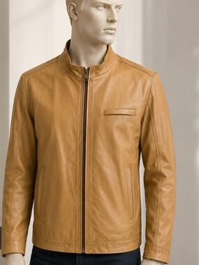Lamarque -regency Men's Light  brown Leather Jacket